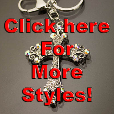 Swarovski  charm Pedant purse   Key Rhinestone cross Charm Cross Crystal Purse Silver Chain