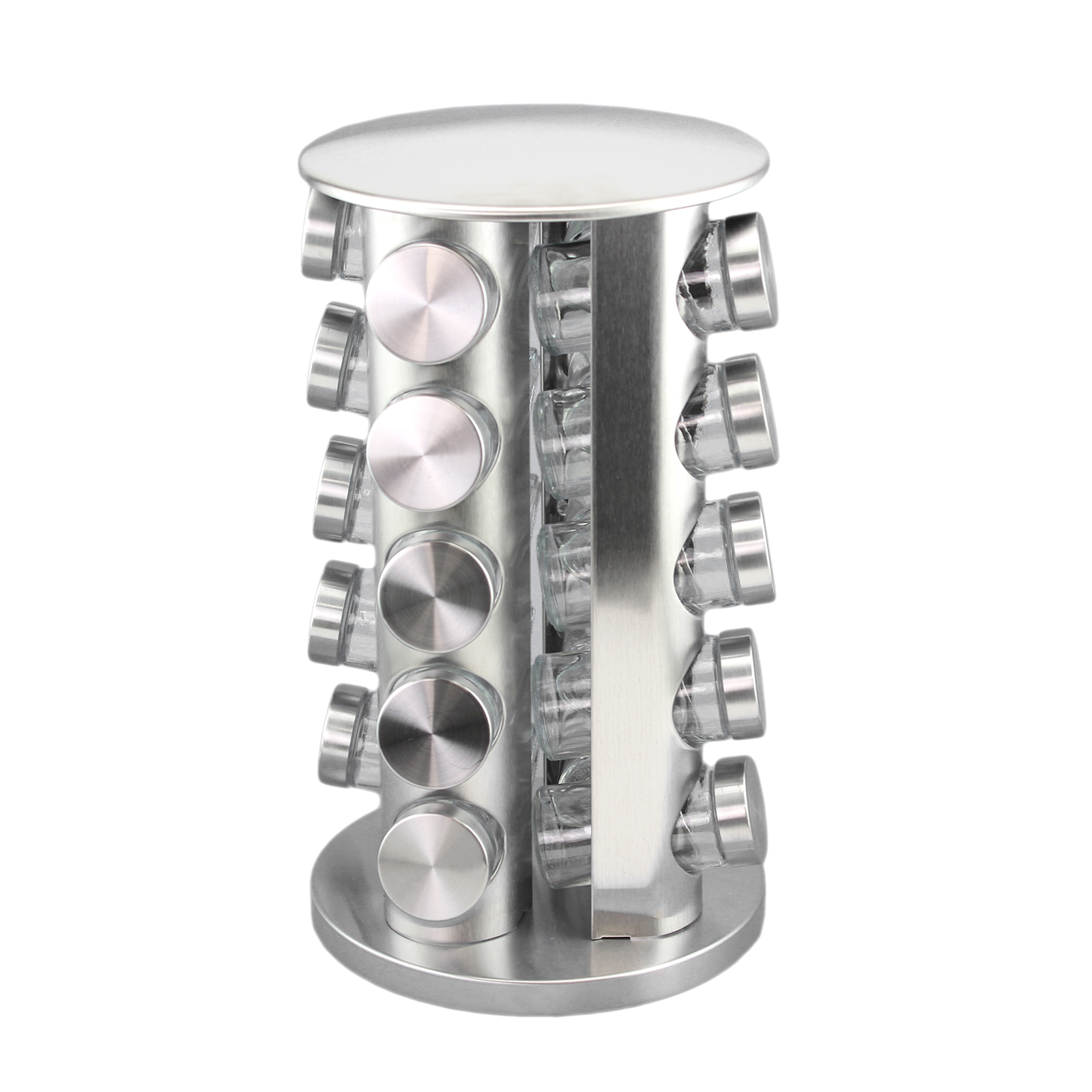 Stainless Steel Round Revolving Carousel Modern Kithen Spice Tower Rack