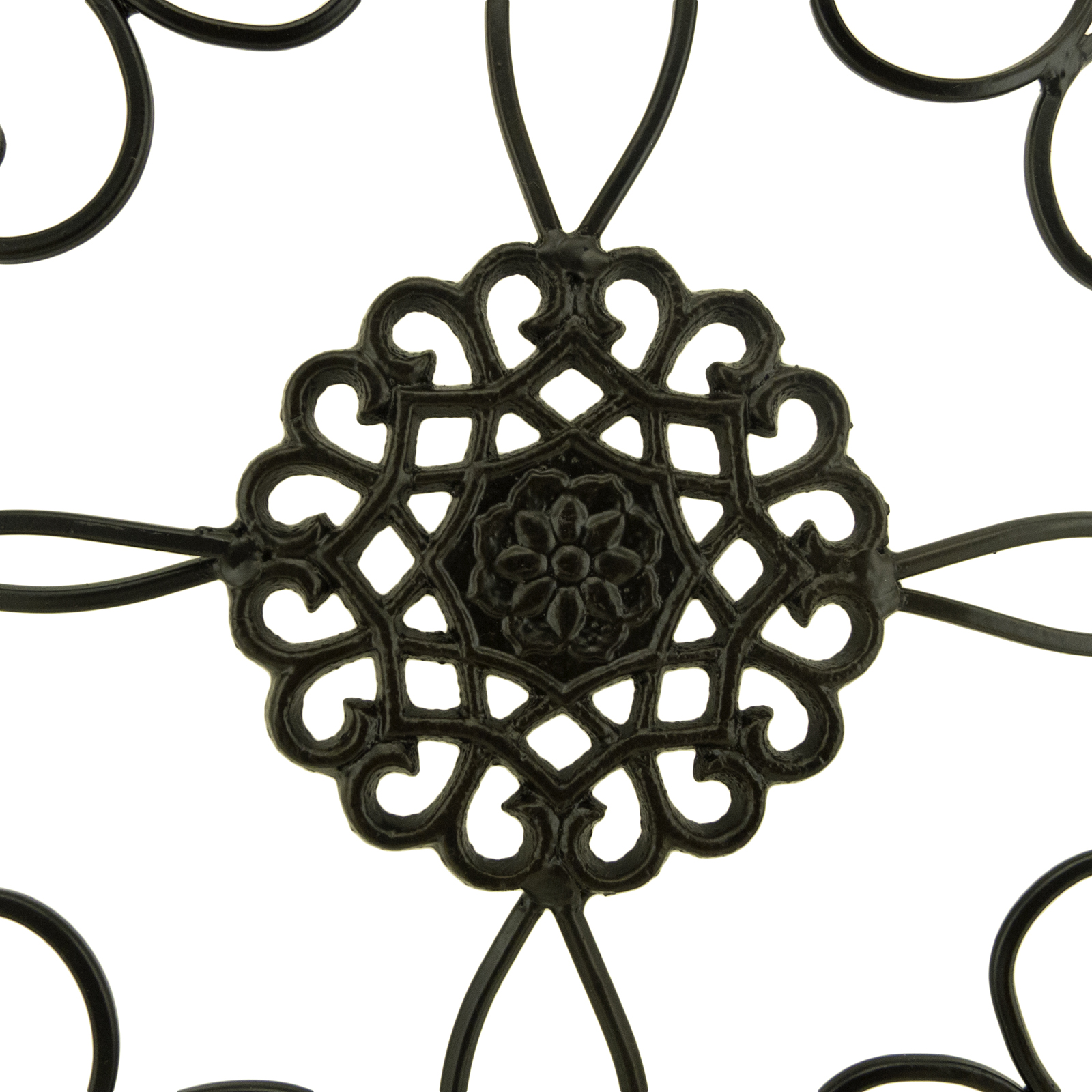 Wall Medallion Decor Square Scrolled Metal Art Home Living Dining Room