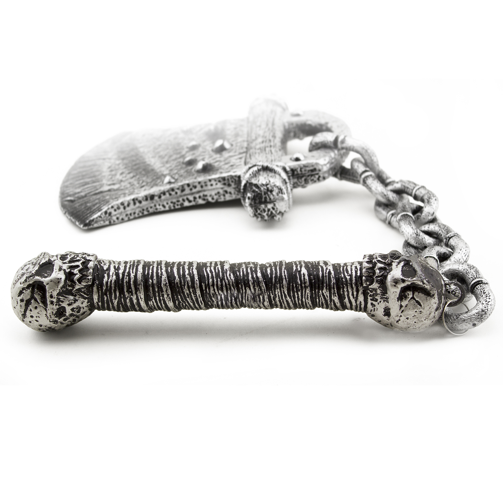 Plastic Kids Halloween Costume Accessory Axe Chain Mace With Skull