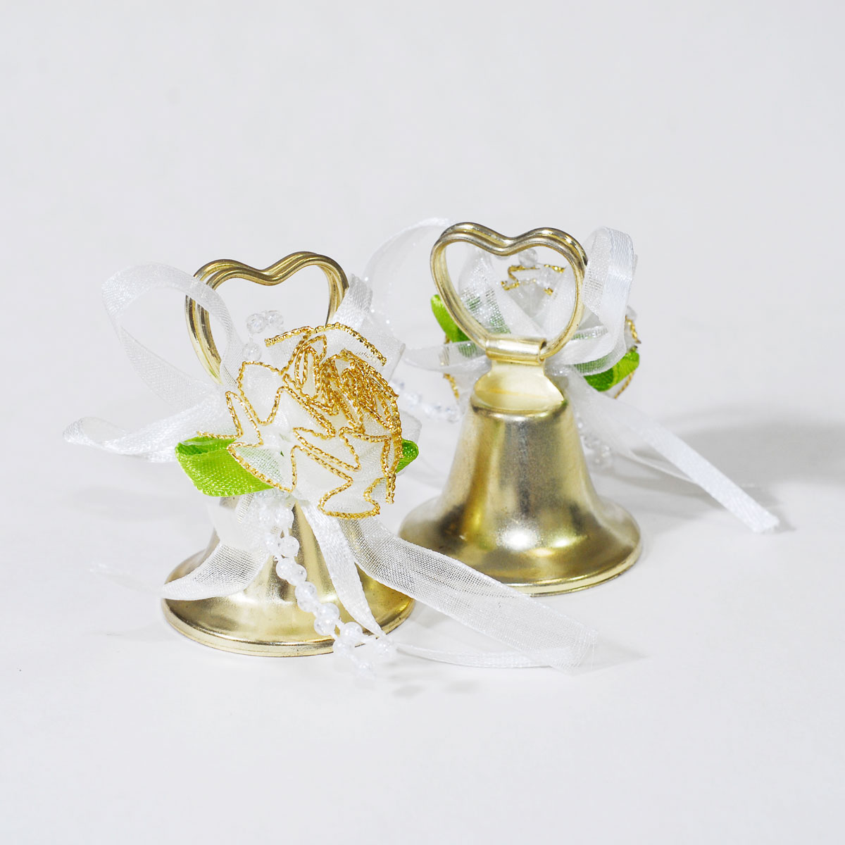 24pcs GOLD heart Shaped wedding bells reception marriage favors