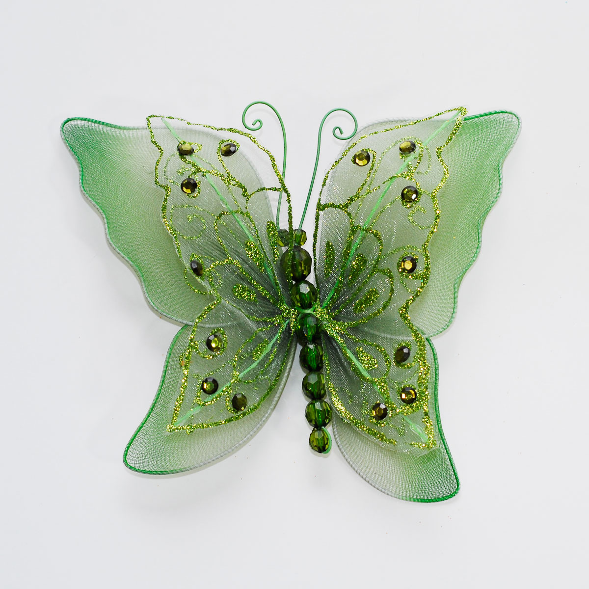 5" Sheer Nylon Crystal Wire Butterfly w/ Rhinestones Party decorations