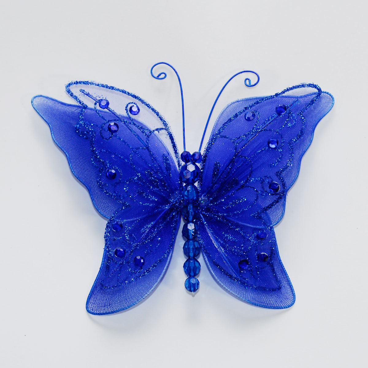 5" Sheer Nylon Crystal Wire Butterfly w/ Rhinestones Party decorations