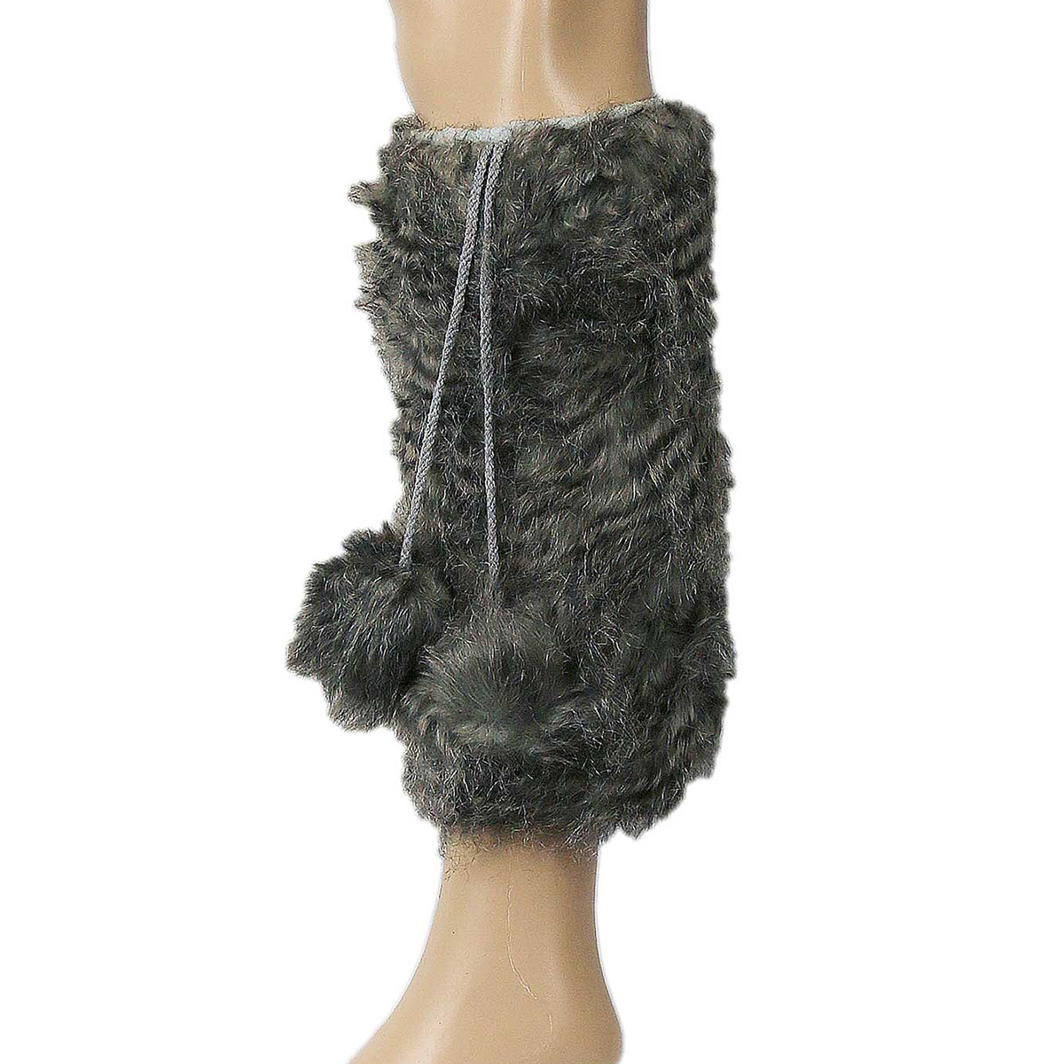 Women's Faux Fur Leg Warmers Furry Fuzzy Boots With Pom Poms Cuff Dance US New eBay