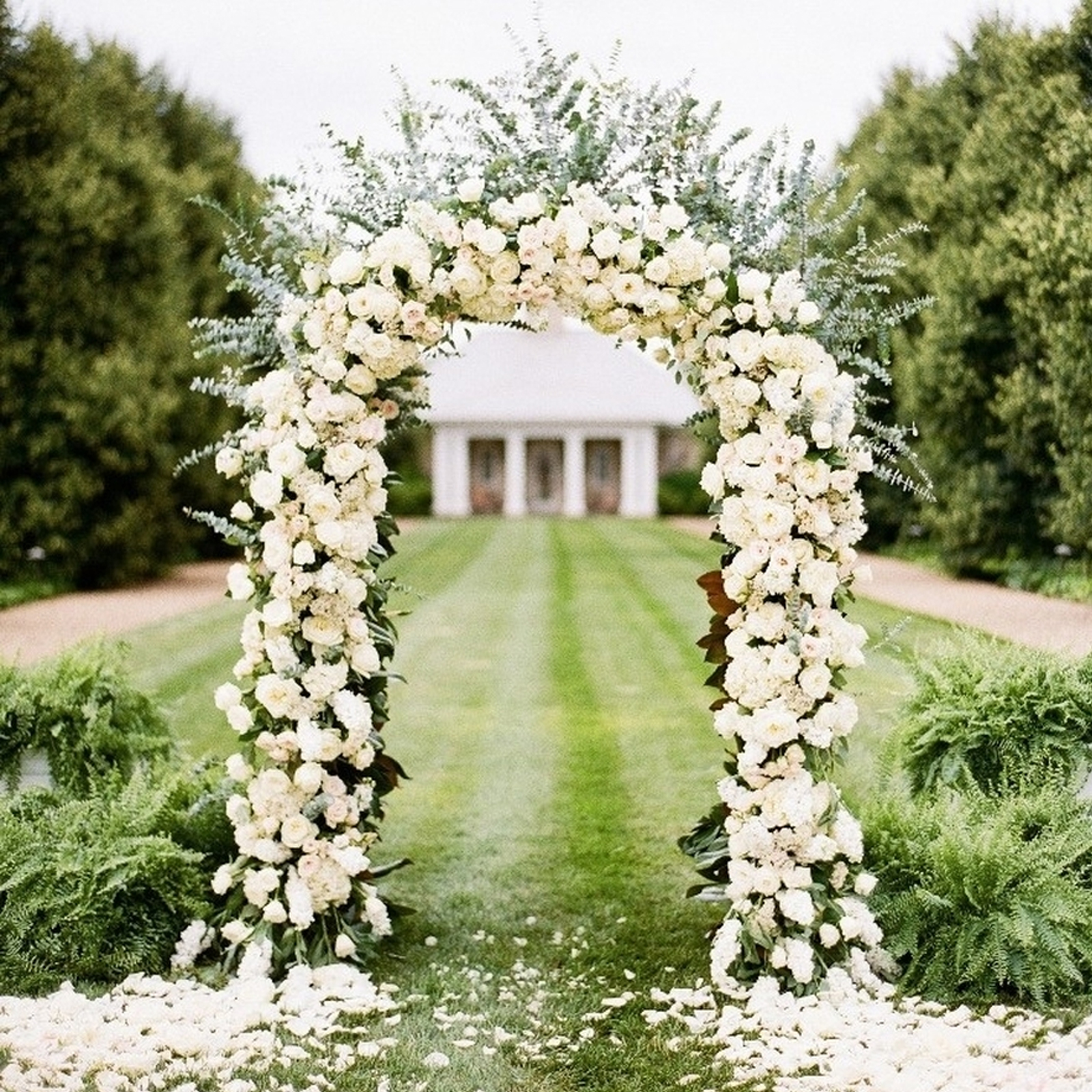 7.5 Ft White Metal Arch Wedding Garden Bridal Party Decoration Prom