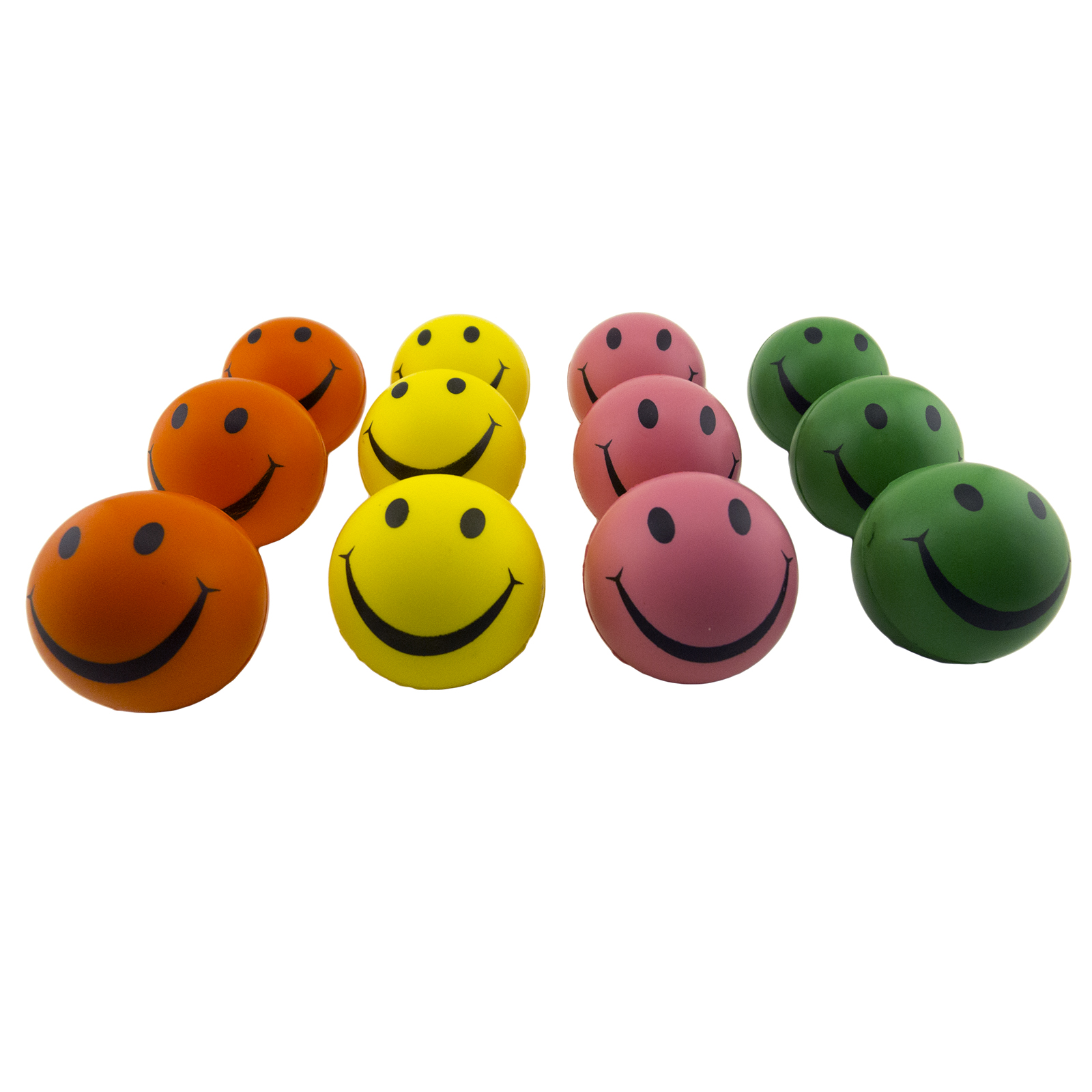 12 Smile Face Stress Squeeze Balls Assorted Colors 25 Inch Happy