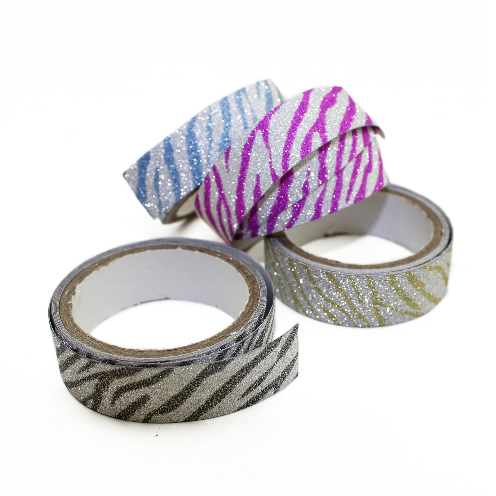 Pink Blue Black Gold Zebra Animal Print Glitter Decorative Washi Tape Adhesive | eBay
