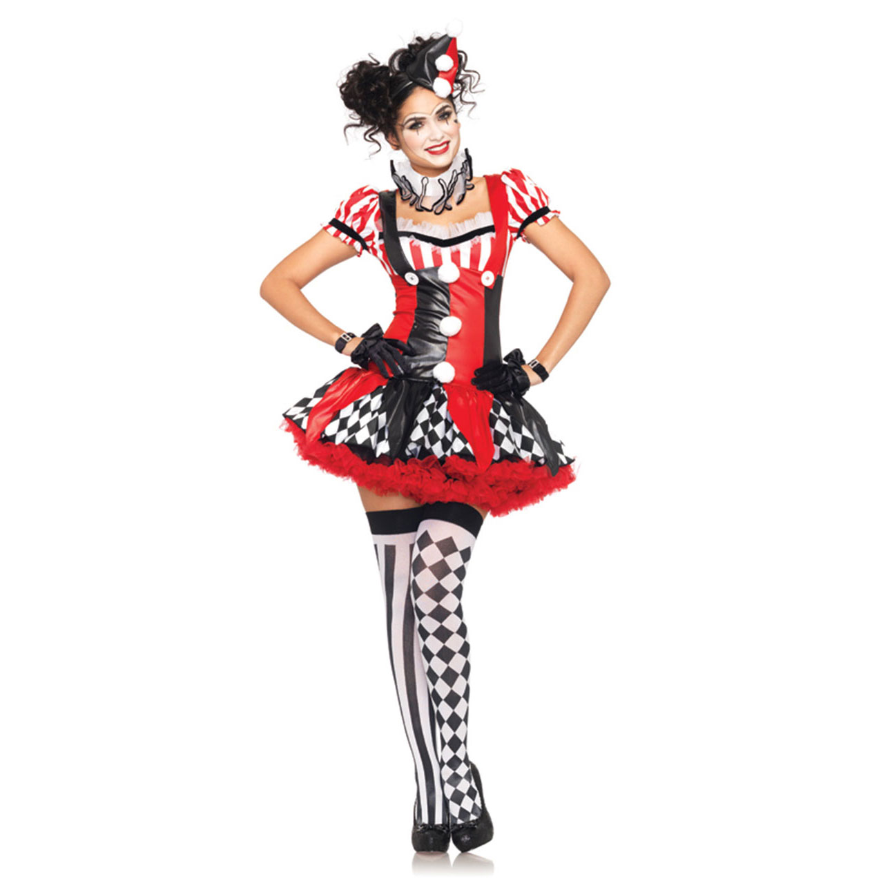 Sexy Le Belle Harlequin Circus Clown Mardi Gras Women S Adult Halloween Costume Ebay