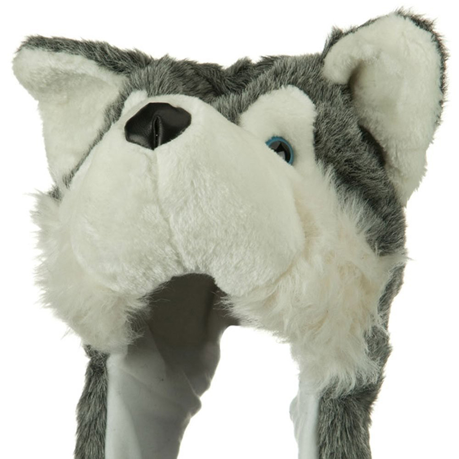 Husky Winter Hat Fluffy Plush Warm Cap Wold Dog Soft Cute Gift Hoodie Beanie 3pk | eBay