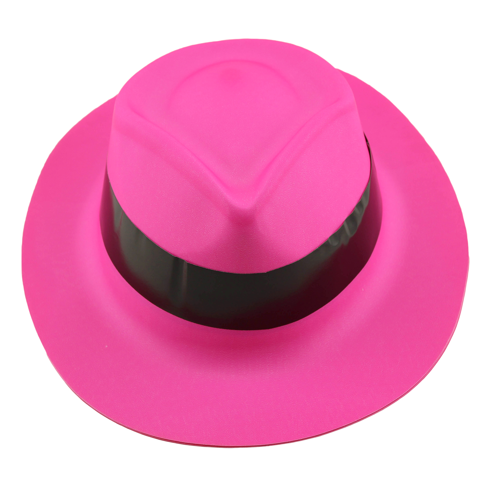 Neon Color Plastic Gangster Cap Hats Black Band One Size 1920's Party
