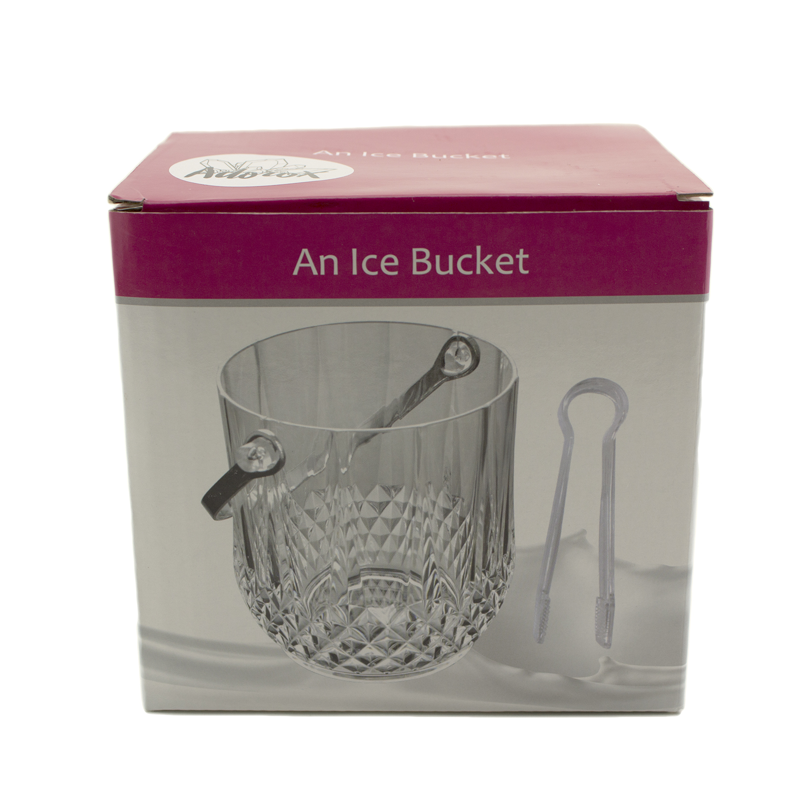 Clear Acrylic Ice Bucket Bar Tong Container Plastic Wine Chiller Cooler