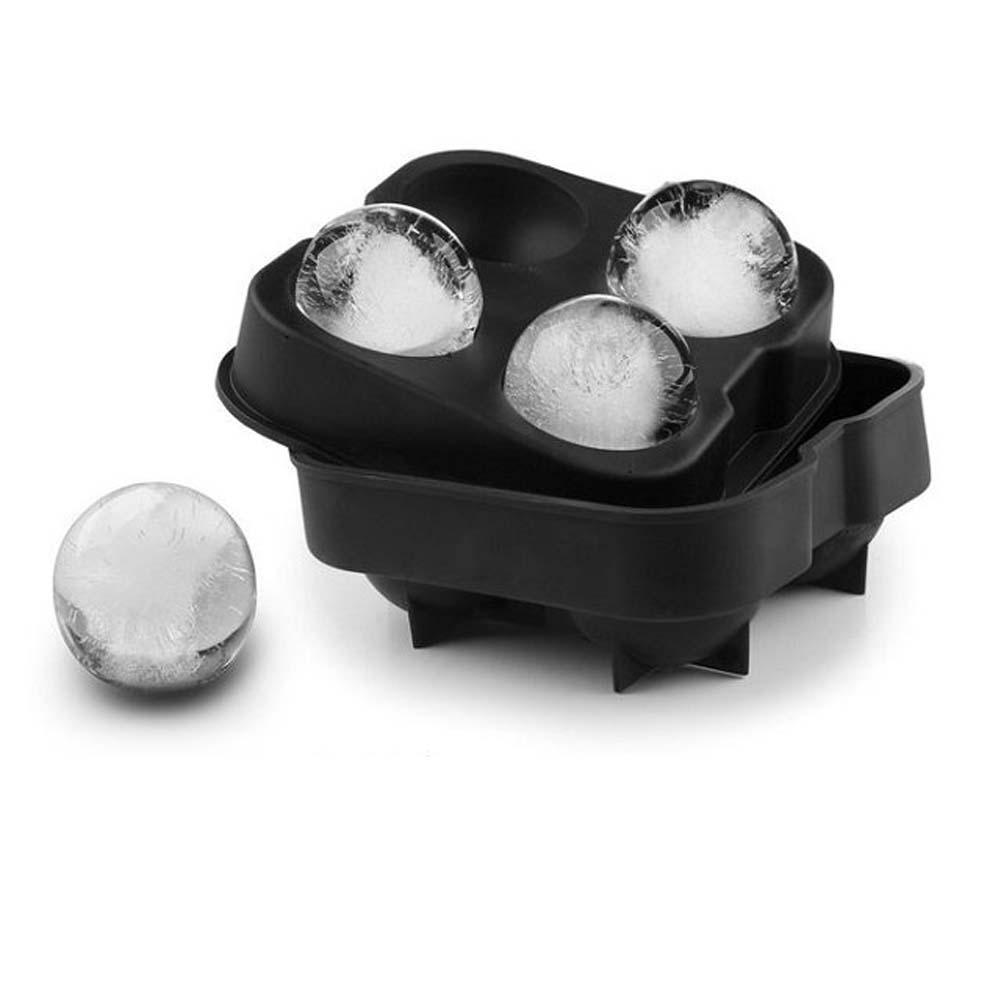 NEW Round Ice Balls Maker Tray 4 Large Sphere Molds Cube Whiskey