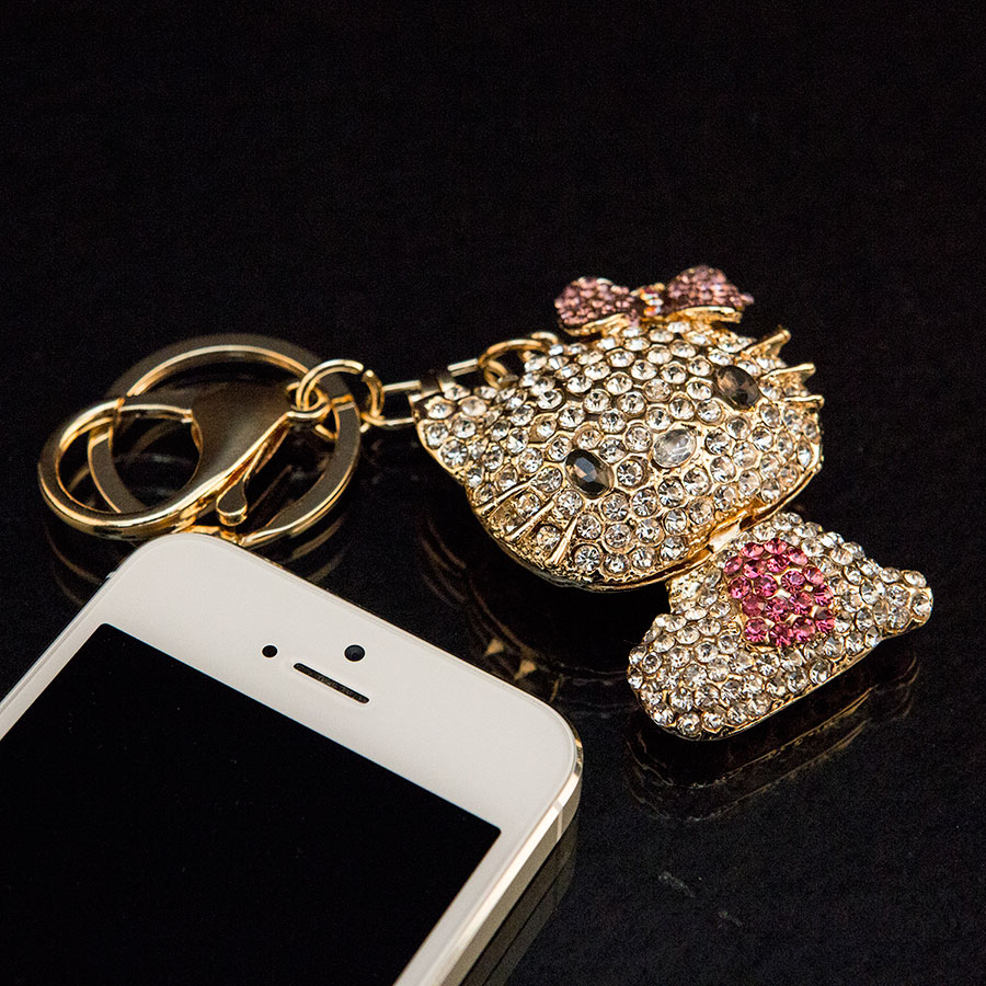 Hello Kitty Rhinestone Cute Crystal Purse Key Chain Valentine's Gift