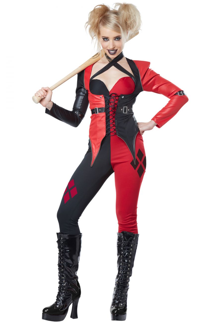 Psycho Jester Comic Clown Evil Suicide Squad Women S Adult Halloween Costume Ebay