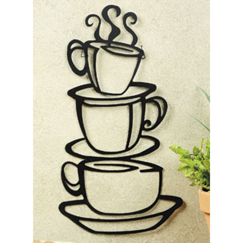 Coffee House Black Cup Design Java Silhouette Wall Art ...