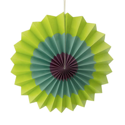 Big Mo's Toys Paper Fans Green Yellow And Orange Mexican Fiesta Party  Decorations Supplies Paper Fan Rosettes