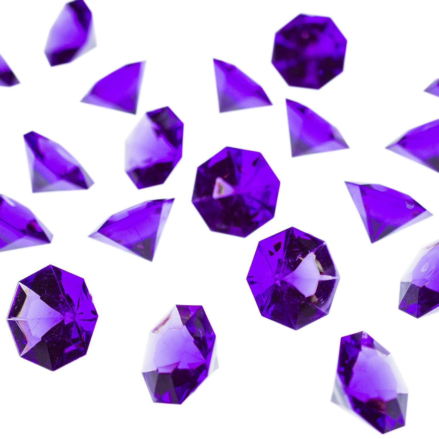 1lb Purple Acrylic Diamond Gems Table Scatter Treasure Gemstones