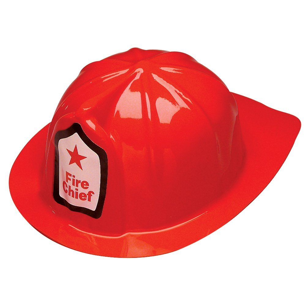 Child Fire Fighter Man Chief Firefighter Fireman Red Plastic Helmet