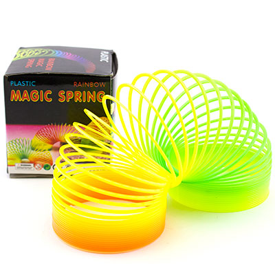 Colorful Rainbow Plastic Magic Spring Childrens Toy Slinky Childs Toy 2 5"