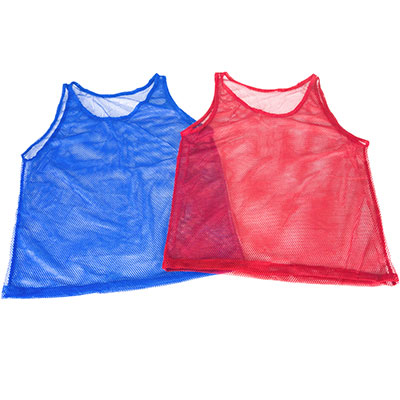 Youth Practice Team Jerseys Mesh Scrimmage S-M Sport Training Vest Red Blue Lot 
