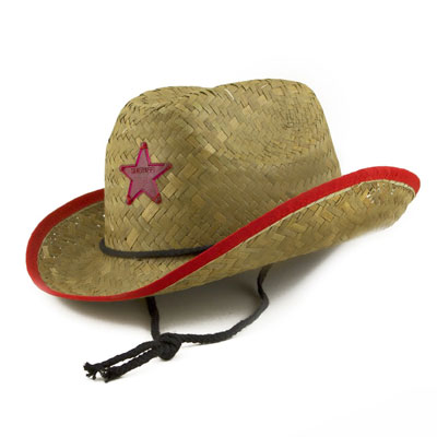 Straw Cowboy Hat Sheriff Police Dress Up Costume Accessory Western ...