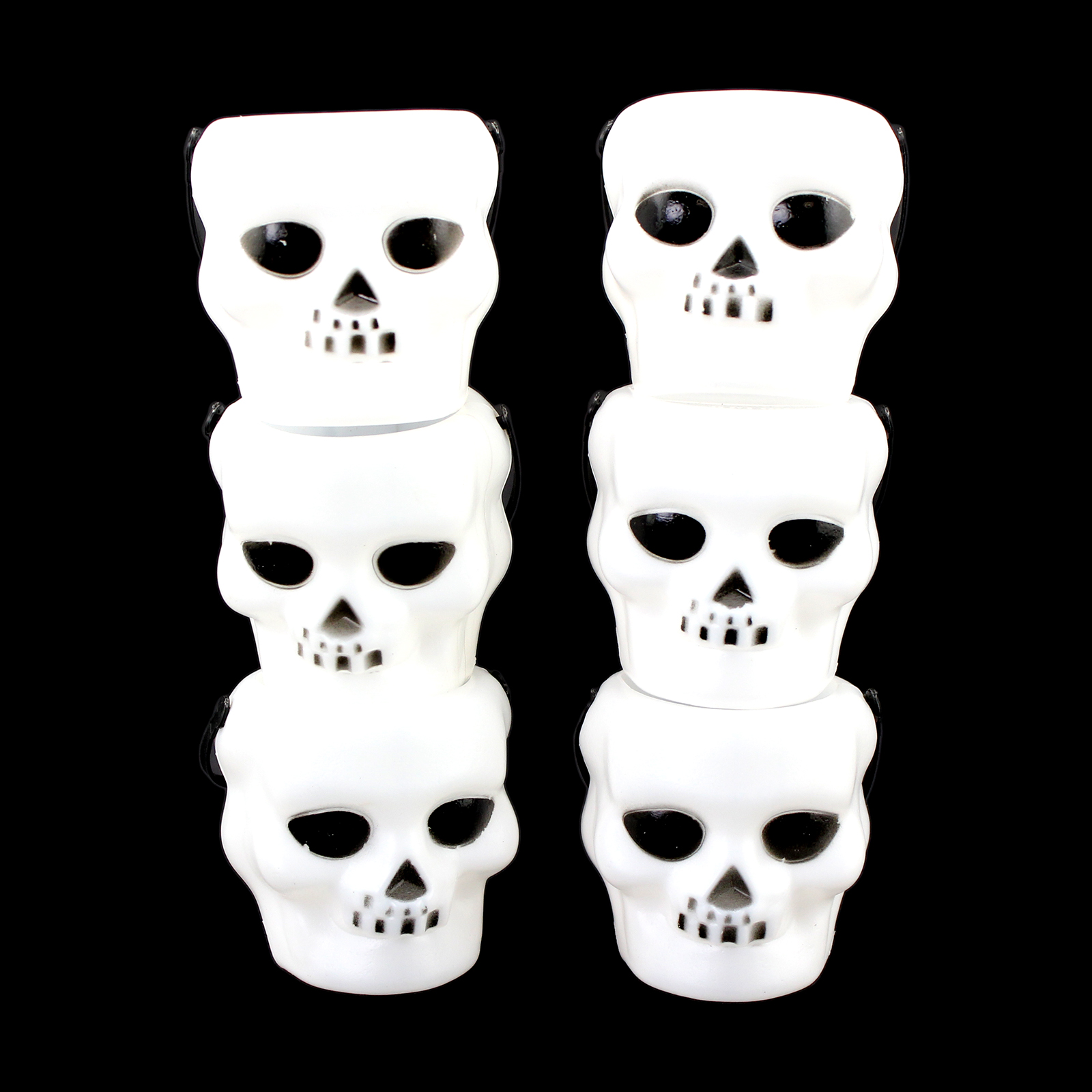 Halloween Mini White Plastic Skull Candy Buckets 6pc Halloween Mini White Plastic Skull Candy Buckets 6pc