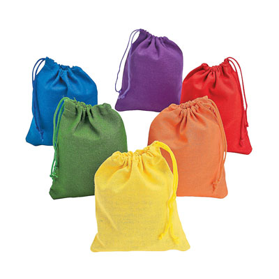 colorful drawstring bags