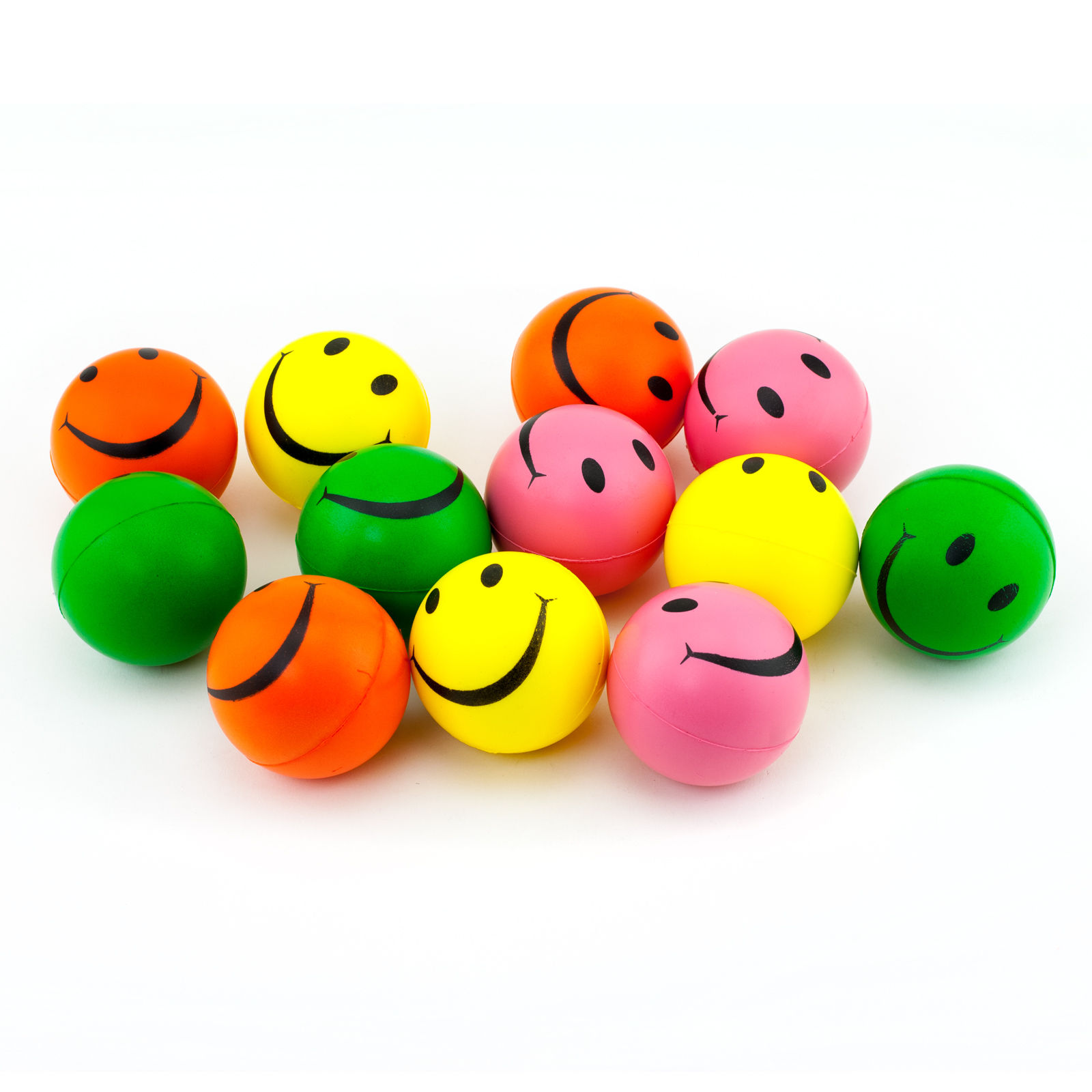 Happy balls. Green Squishy Ball with smiling face. Balls for face.