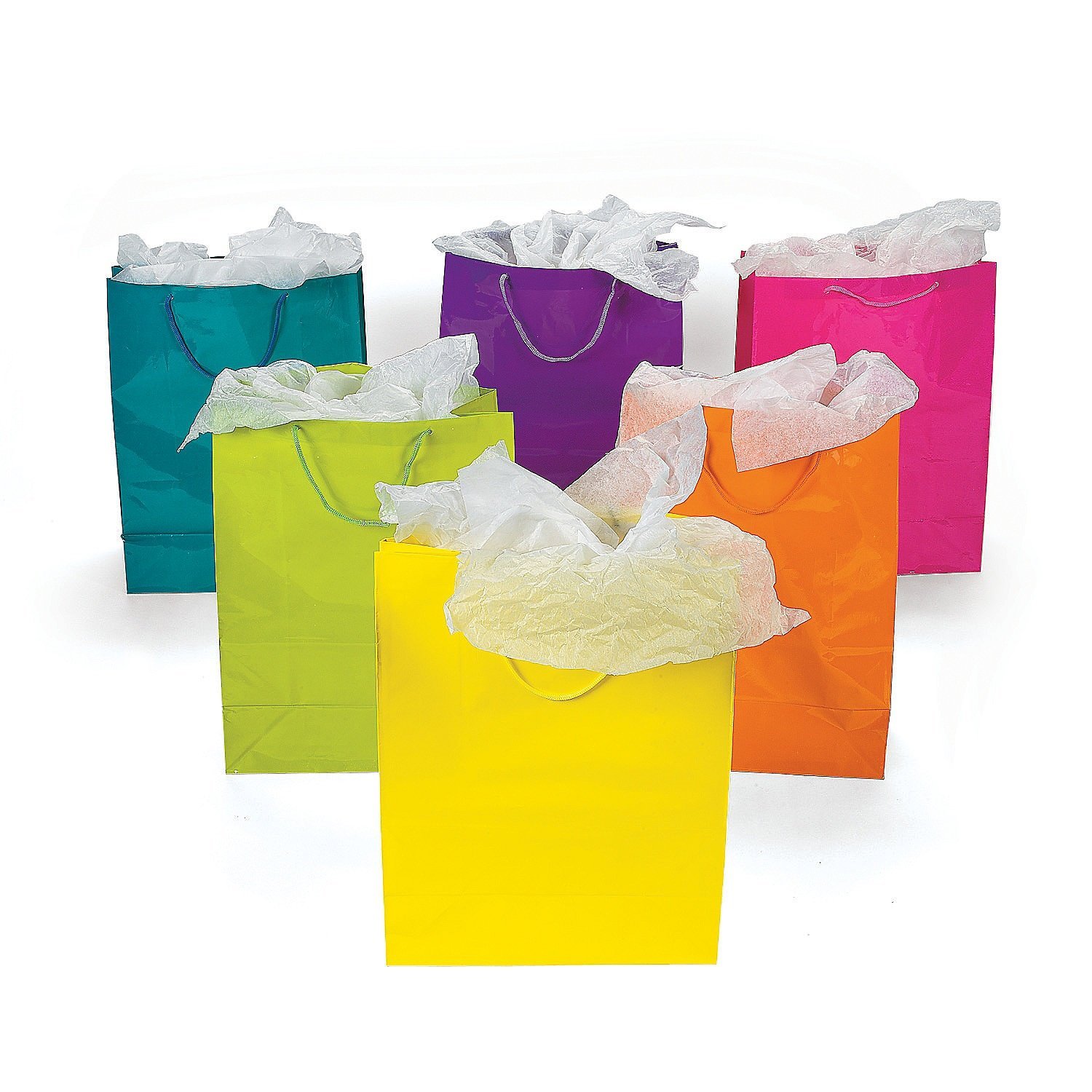 Details About 24pk Large Assorted Neon Bright Color Gift Bags Birthday Party Gift Supplies