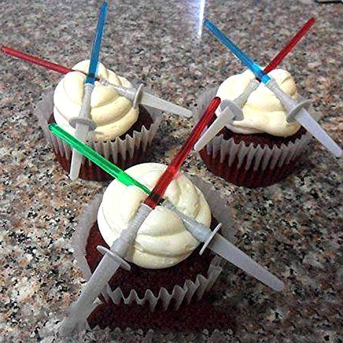 12pc Star Wars Light Saber Cake Cupcake Toppers Picks