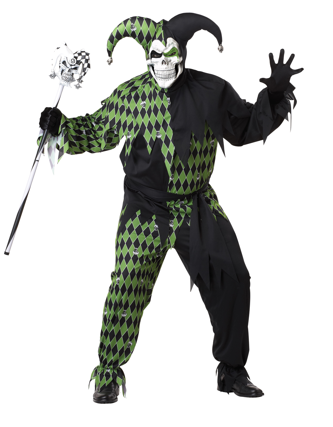 Men's Jokes On You Joker Jester Clown Halloween Costume Set Mask Pants ...