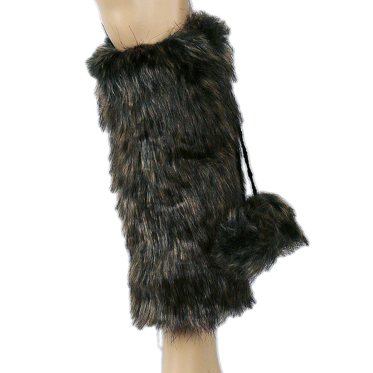 1pair Women's Fur Leg Warmers Furry Fuzzy Long Boot Cuff Covers For