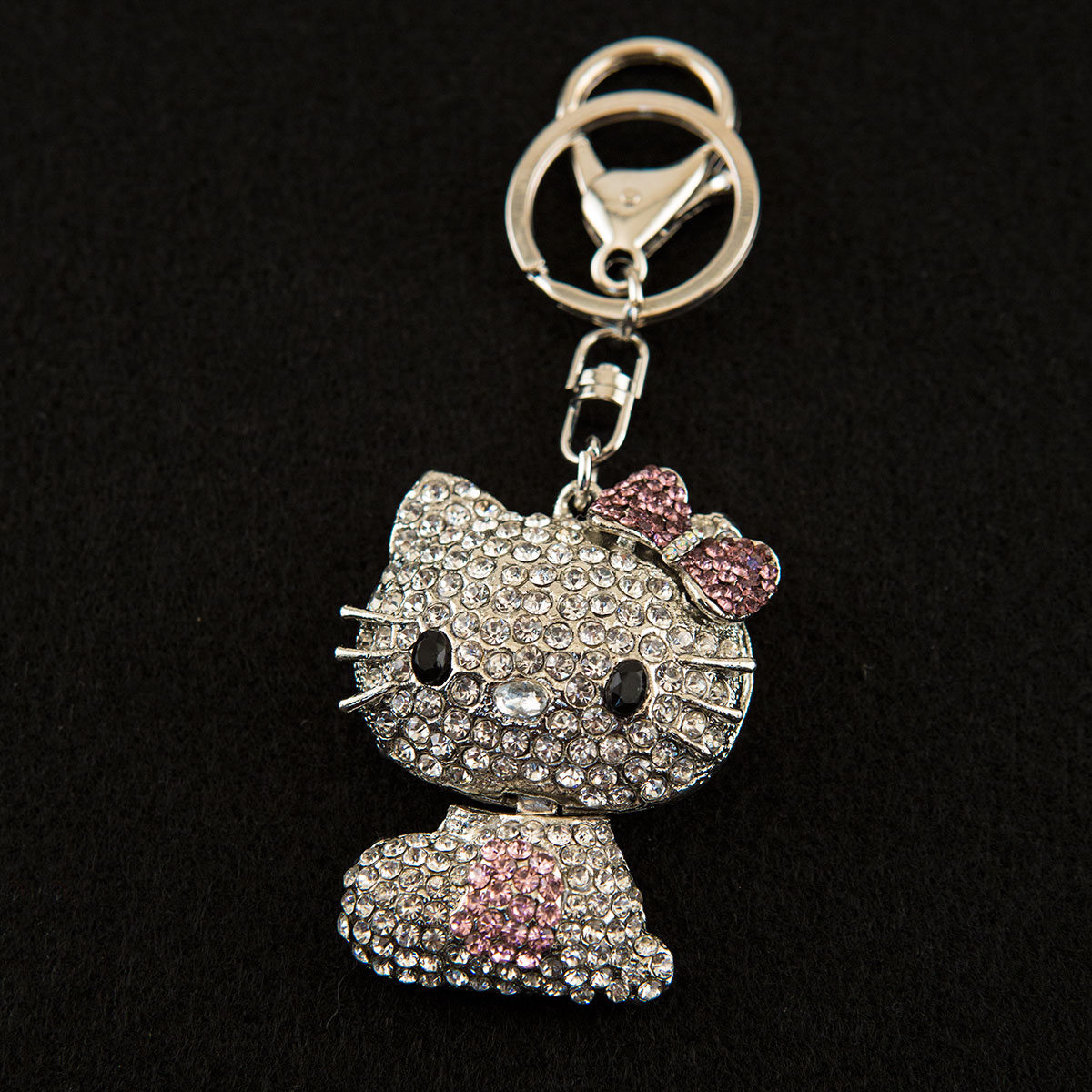 Hello Kitty Rhinestone Swarovski Crystal Charm Pedant Purse Key Chain
