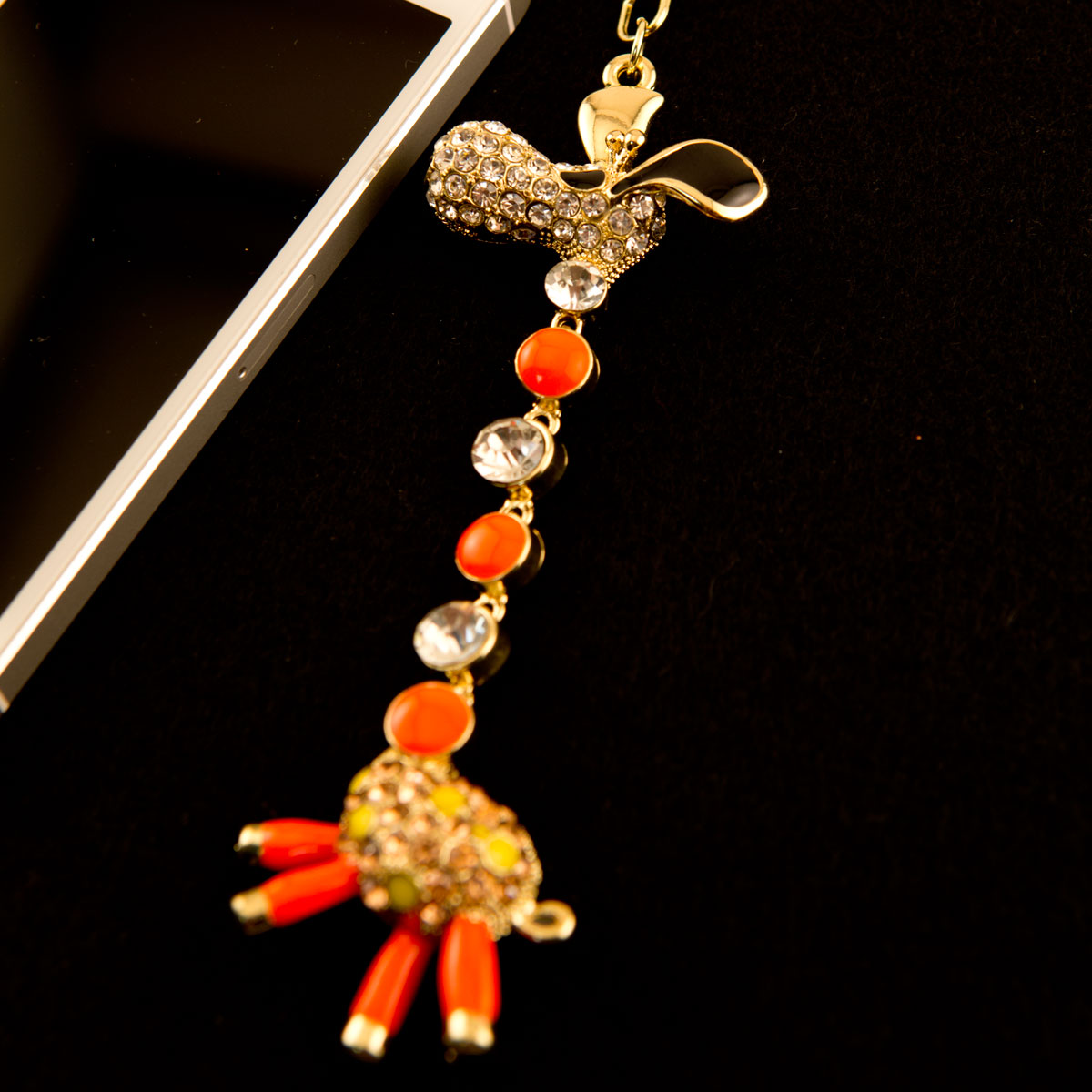 Giraffe Rhinestone Swarovski Crystal Pedant Purse Key Chain Valentine's Day Gift