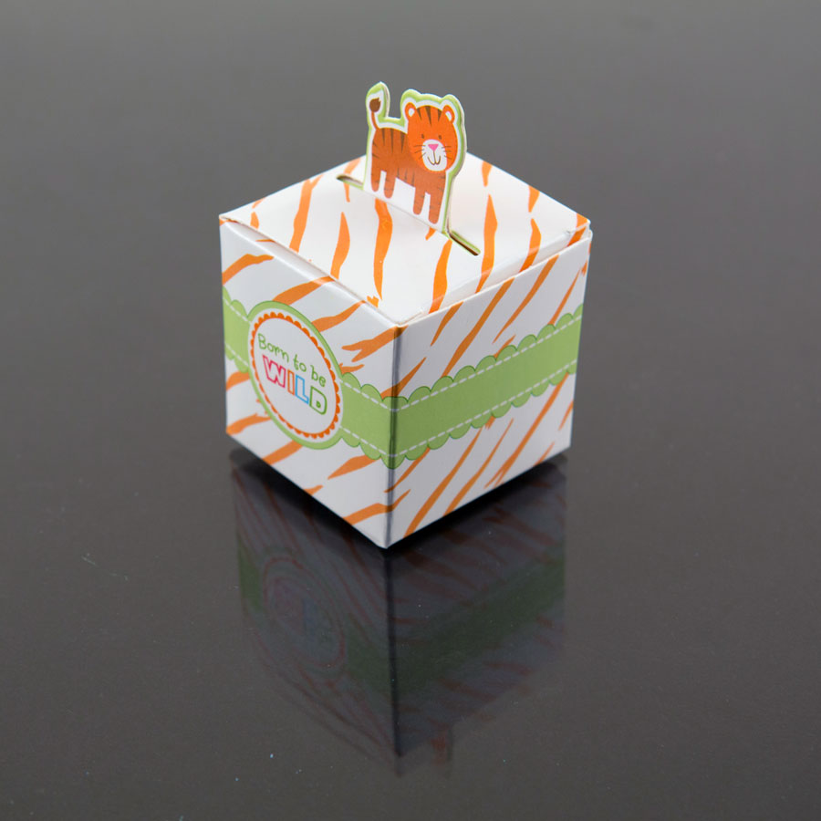 48 Tiger Born to Be Wild Jungle Baby Shower Favor Candy Boxes Party Decoration