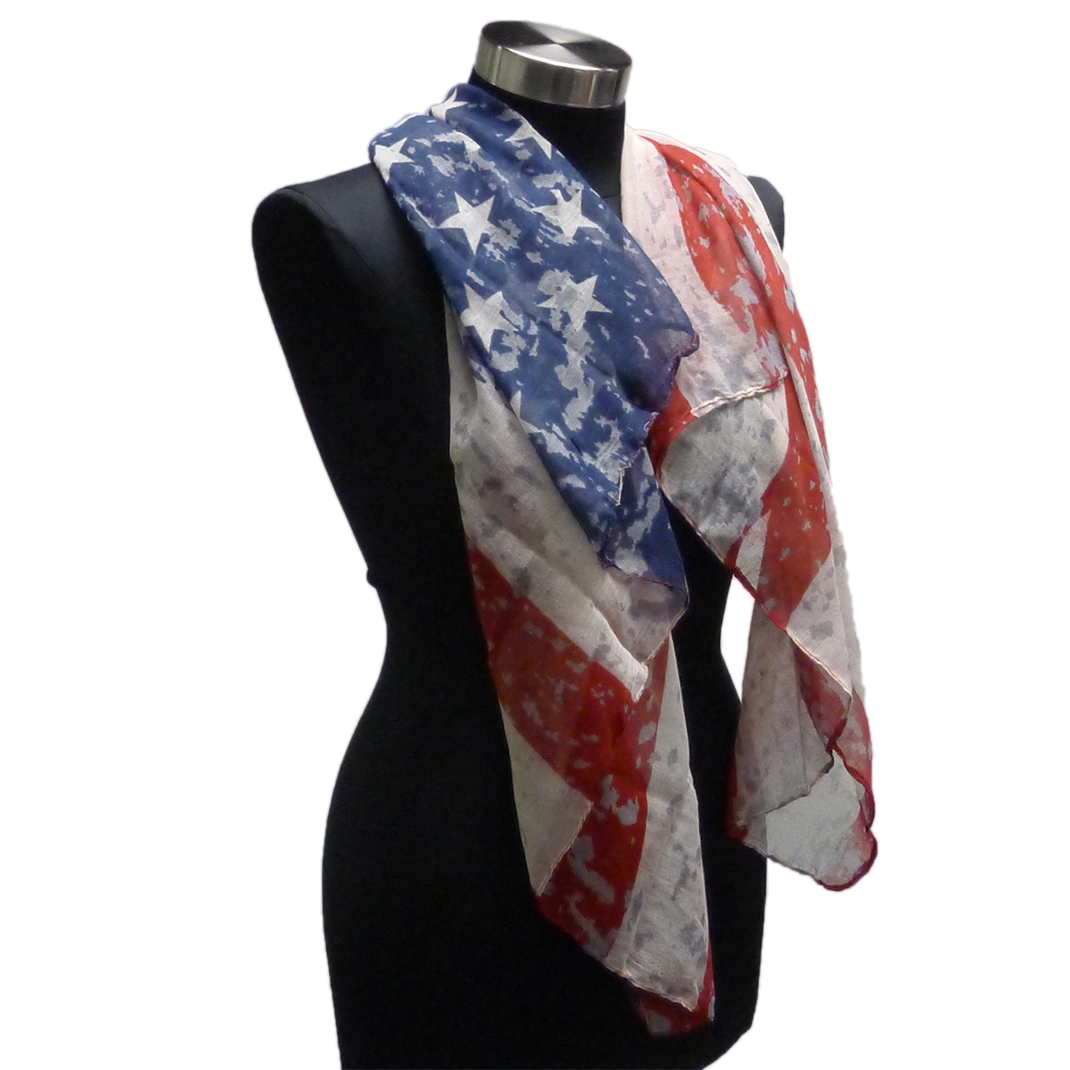 Womens USA Vintage American Flag Scarf, Stars & Stripes Patriotic ...