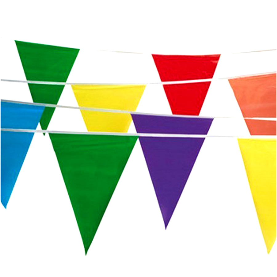 100' Multi Color Flag Pennant Banner Party Decor Birthday Party Garage Sale