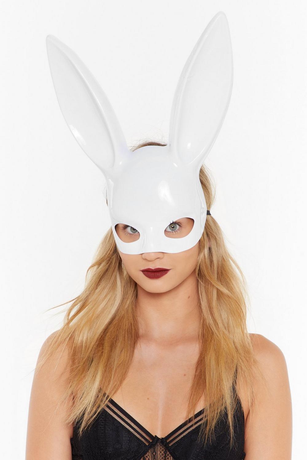 Halloween White Bunny Ears Mask Plastic Rabbit Eye Mask Costume Prop | eBay